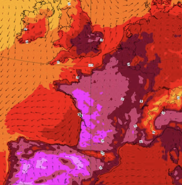 europe heat wave map