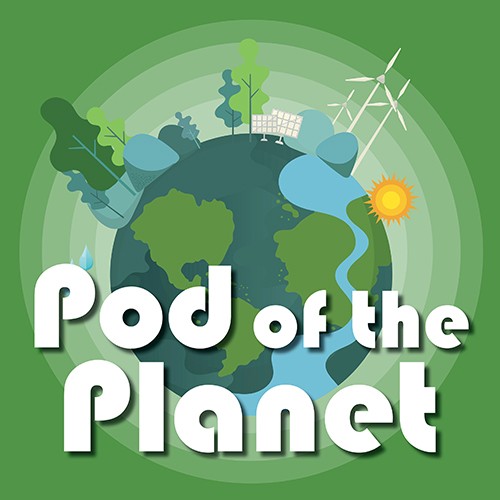 "Pod of the Planet" text over Earth image