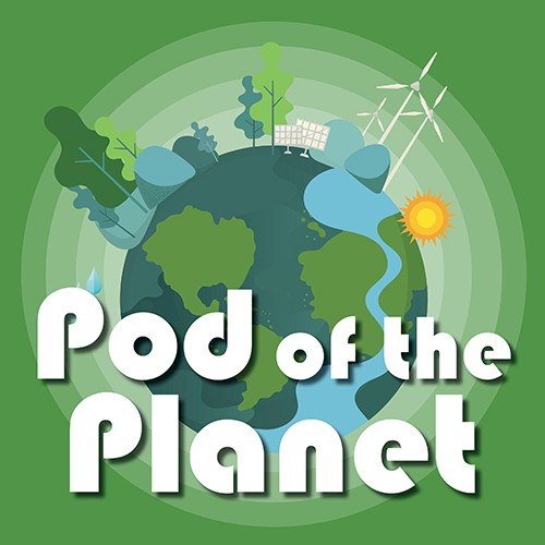 "Pod of the Planet" text over Earth image
