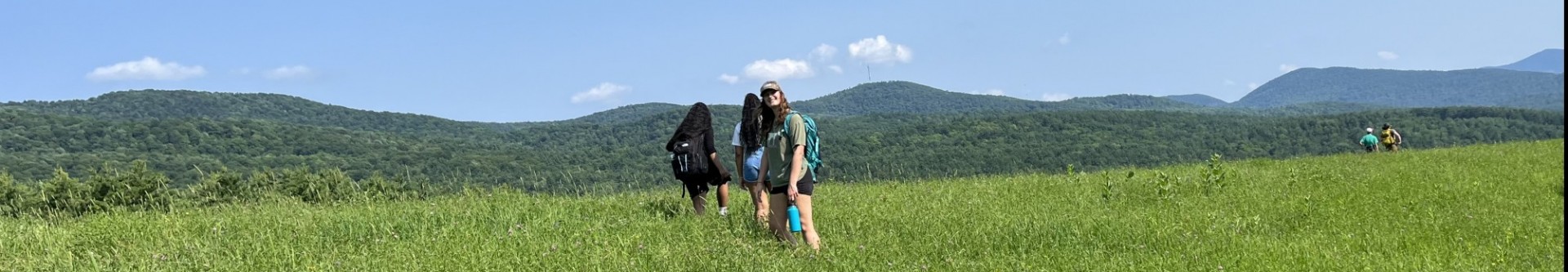 Students hiking the Green Mountains 
