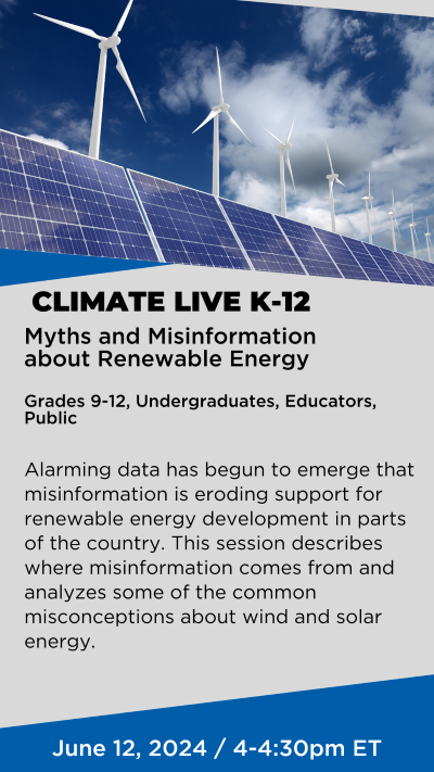 Climate LIVE K12: Myths and Misinformation about Renewable Energy