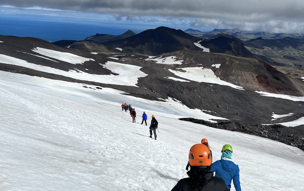 Traversing on ice in Iceland