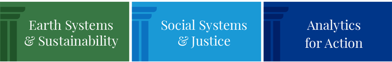 Earth Systems and Sustainability, Social Systems and Justice, Analytics for Action