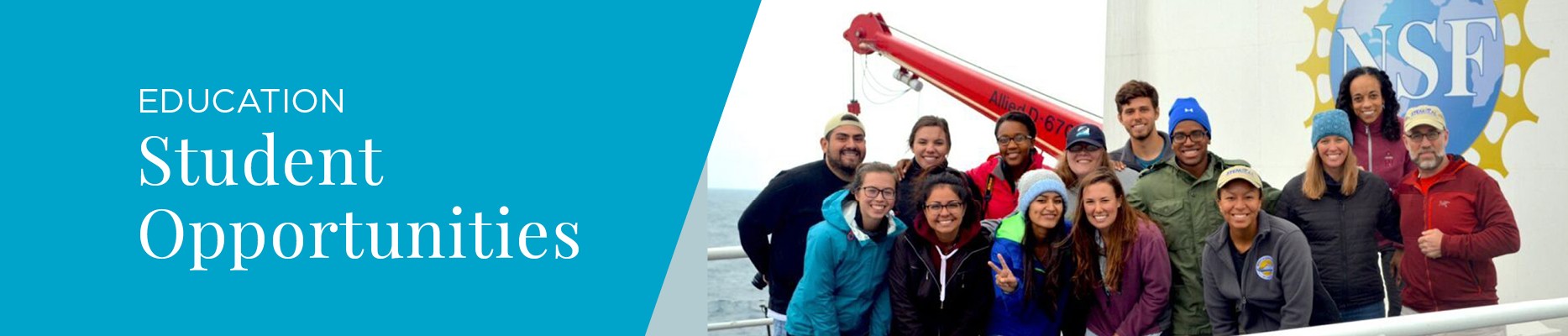 Students aboard NSF research vessel