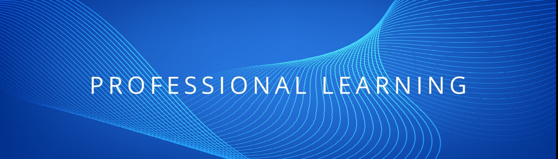 Blue background with white text saying "professional learning"
