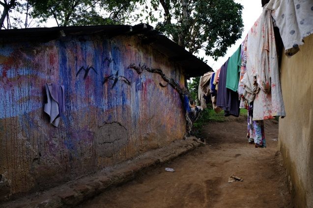 A house in a village just outside Kibale National Park in northwestern Uganda, where families are under increasing pressure to migrate due to climatic threats. Photo: Cate Twining-Ward