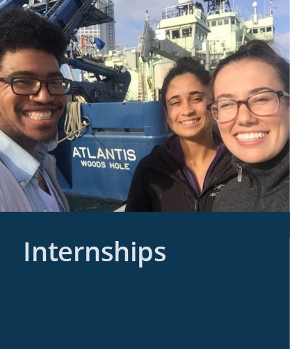 Internships (Photo: STEMSEAS alumni Greg Austin, Natalie Vaz, and Elizabeth Newman. Credit: Elizabeth Newman)