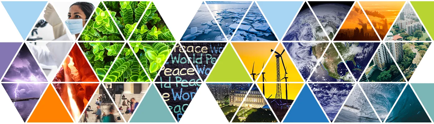 Collage of Earth and sustainability imagery
