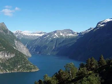 River flowing between mountains