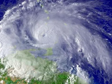 Satellite image of a hurricane