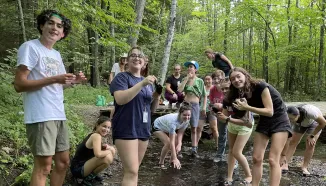 Students during a science activity 
