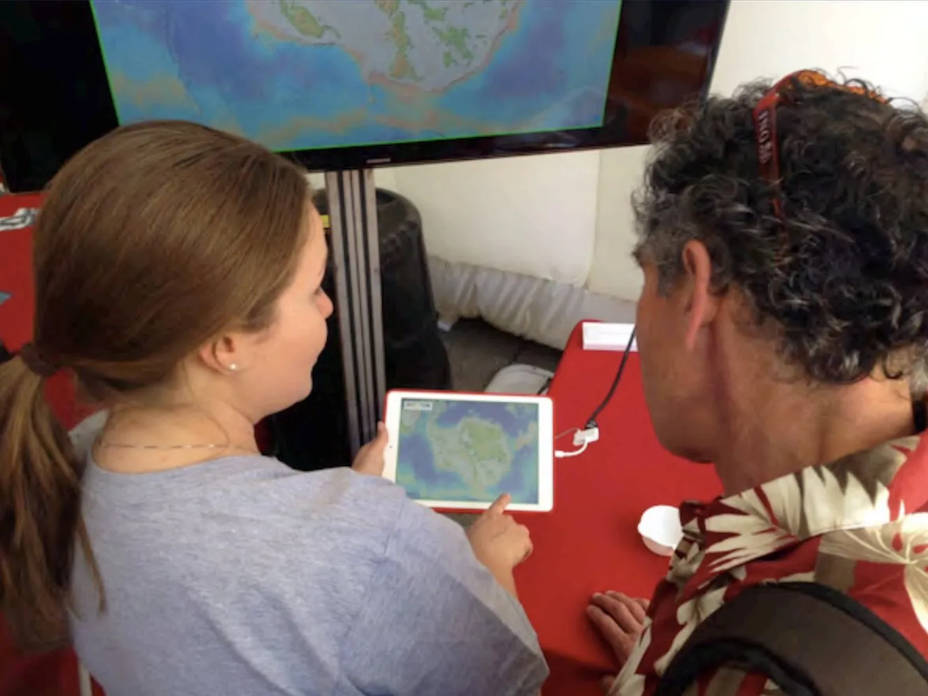 Student learning about polar education