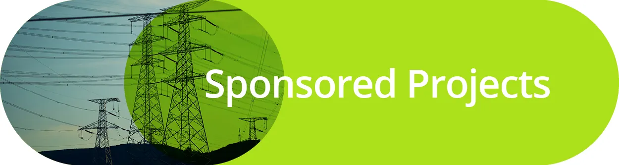 Power lines with the text Sponsored Projects
