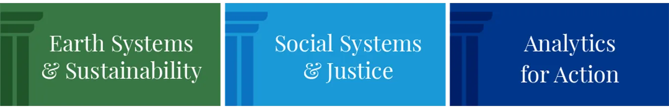 Earth Systems and Sustainability, Social Systems and Justice, Analytics for Action
